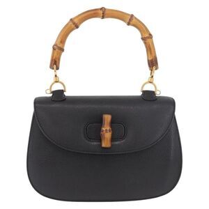Gucci Bamboo 1947 Top Handle Bag Leather Black Leather Handbag